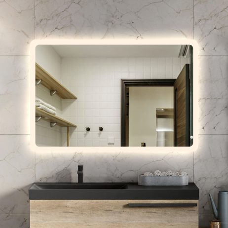 Premium LED-Badezimmerspiegel mit Lampenanschluss – Antibeschlag