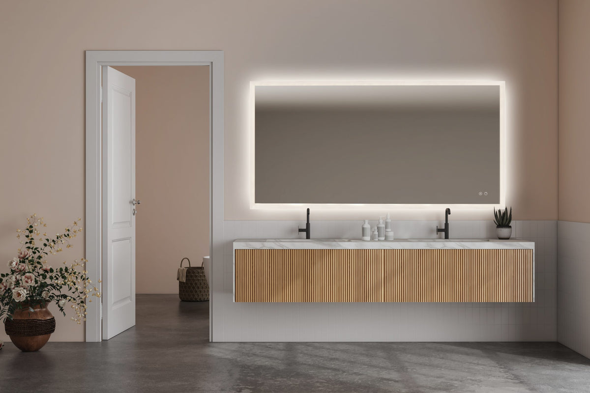 !Exklusive! Madrid LED-Spiegel mit Sensor, Dimmer, Anti-Beschlag und Farbeinstellung - mehrere Größen