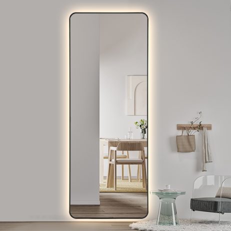 Premium, schwarzer Rahmen – Backlight LED Spiegel – 65x170 cm