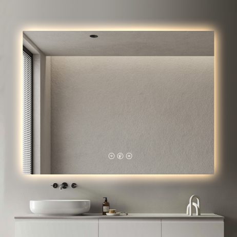 Premium-Backlight-Spiegel mit Touch, Bewegungssensor und Antibeschlag H75×W120
