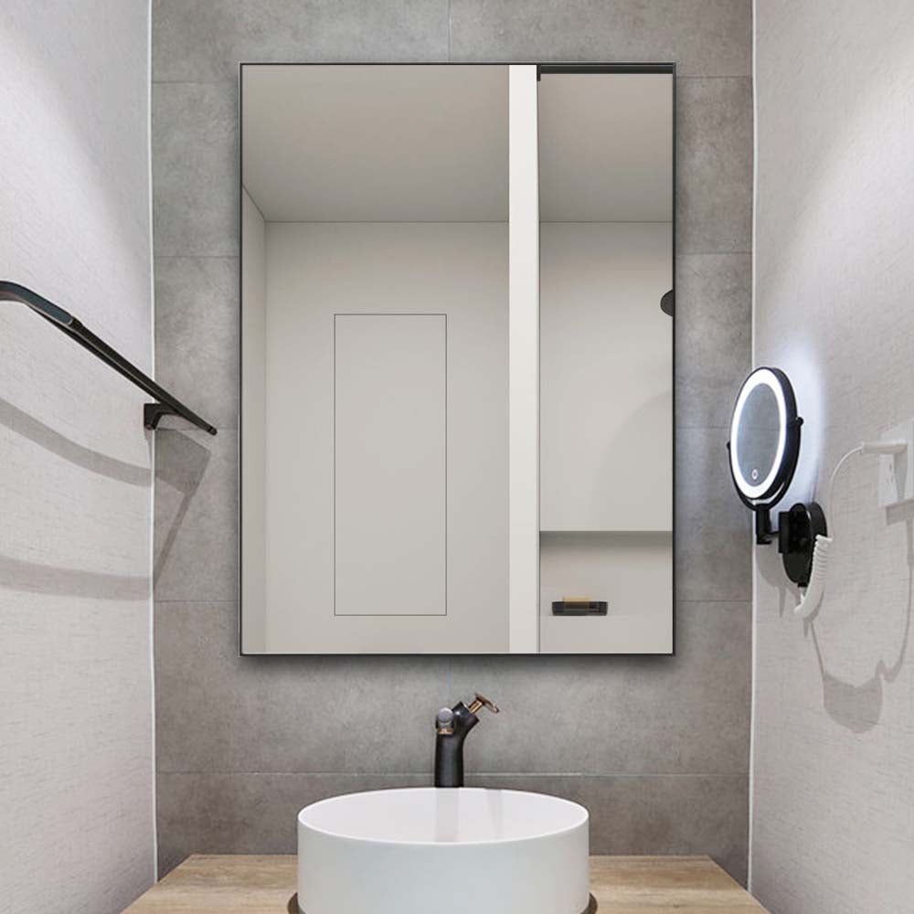 Premium-Spiegel mit schwarzem 14-mm-Aluminiumrahmen