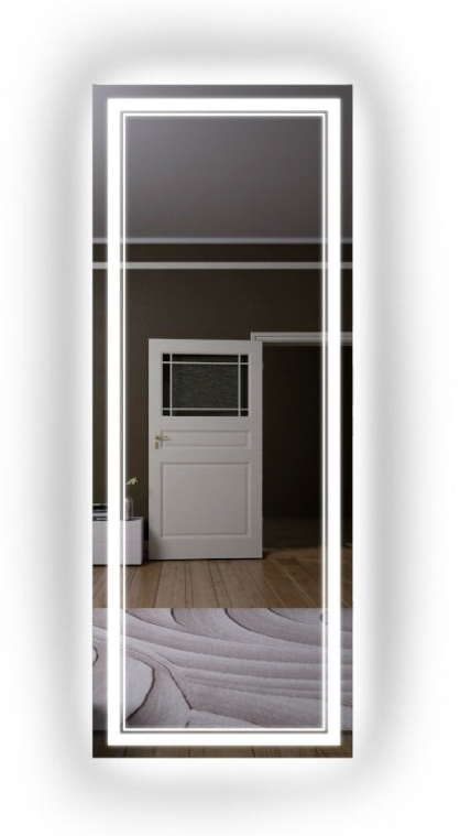 LED-Spiegel 60×160 Vertikal sandgestrahlt - Touch