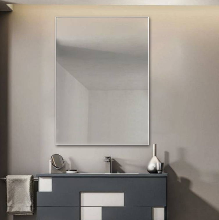 Premium-Spiegel 71,2 cm x 80 cm mit 14 mm silbernem Aluminimum-Rahmen