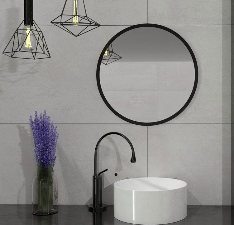 Runder Deckenspiegel Schwarzer Rahmen A - Verschiedene Größen