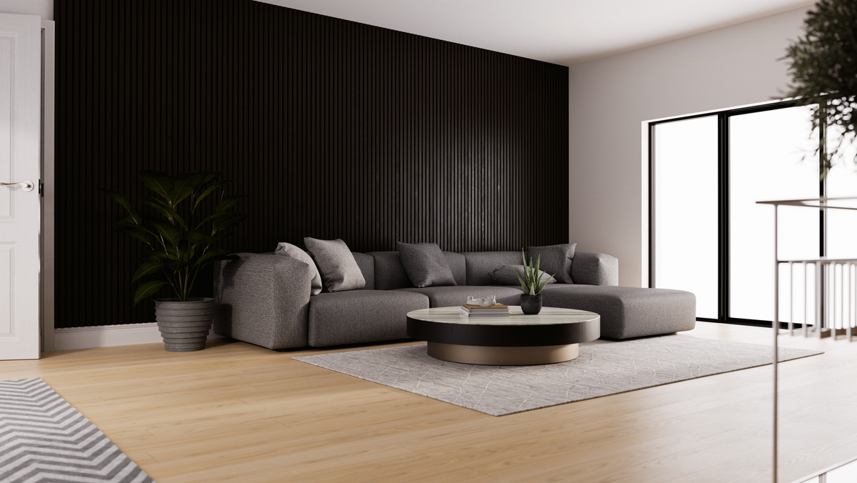 Koniseur - Akustikpaneel schwarz Oak 2400×600