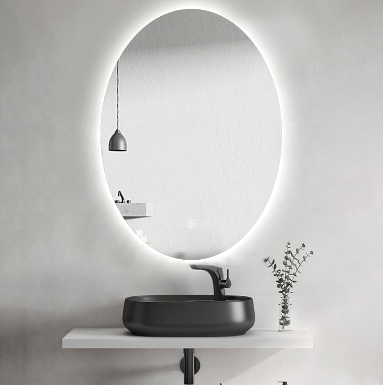 Ovaler Premium-Badspiegel mit LED, Anti-Beschlag und Sensor