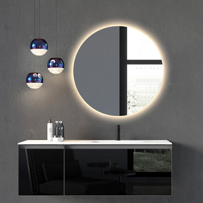 Premium runder Badspiegel mit LED für Lampenfassung