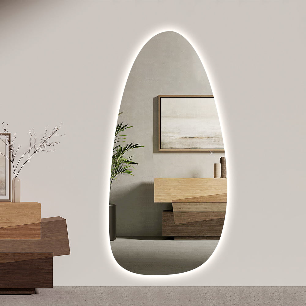 Premium Asymmetric Spiegel - Clara - mit LED-Licht und Sensor